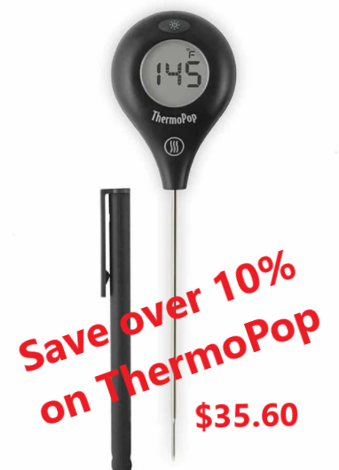 Thermoworks ThermoPop Pocket Thermometer Super Fast Reading Purple TX- –  Robidoux Inc